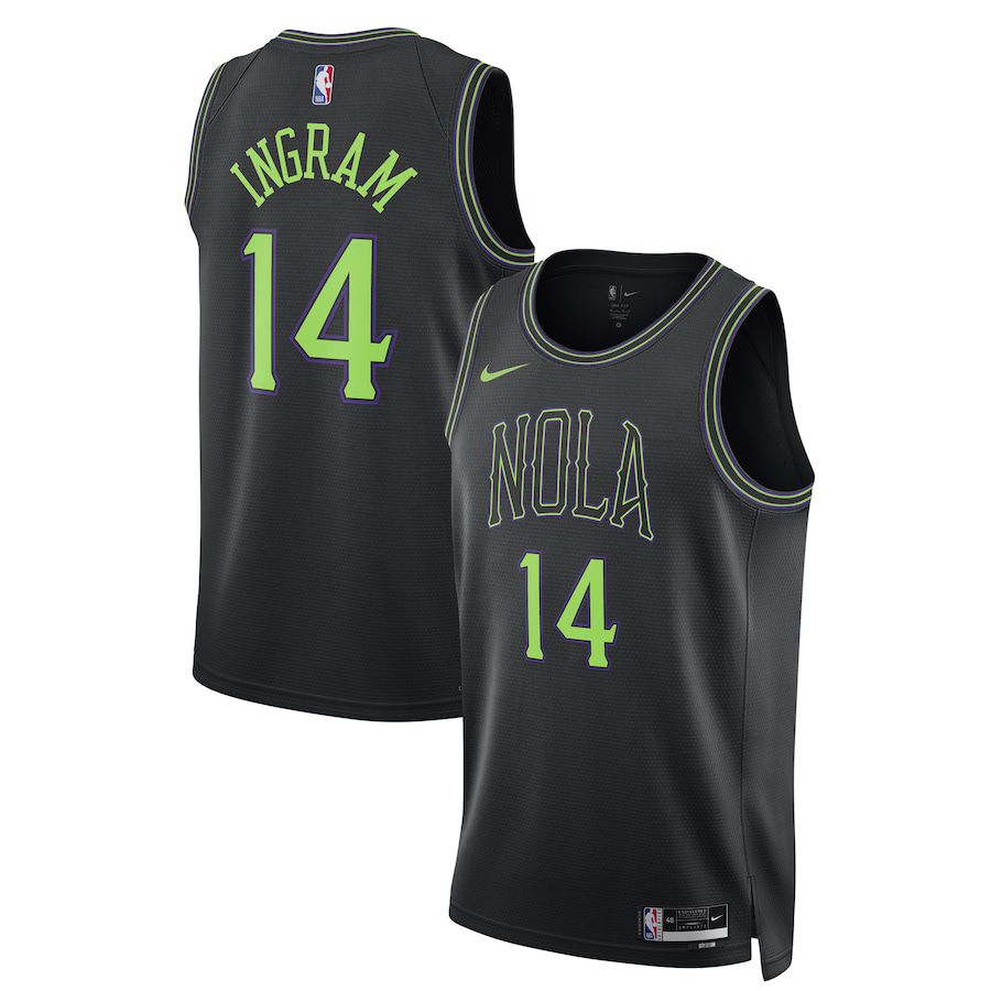 Men New Orleans Pelicans #14 Brandon Ingram Nike Black City Edition 2023-24 Swingman NBA Jersey